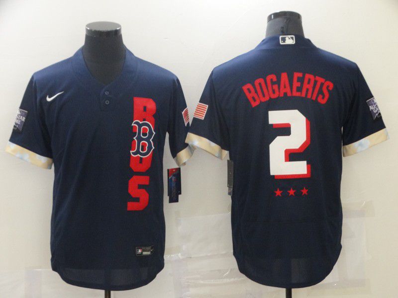 Men Boston Red Sox #2 Bogaerts Blue 2021 All Star Elite Nike MLB Jersey